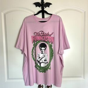 Gothic Bride Of Frankenstein Relaxed Shirt Pink & Green Soft Stretchy size 3X